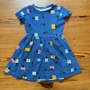 Sela blue nail polish makeup short sleeve girls dress SIZE 6